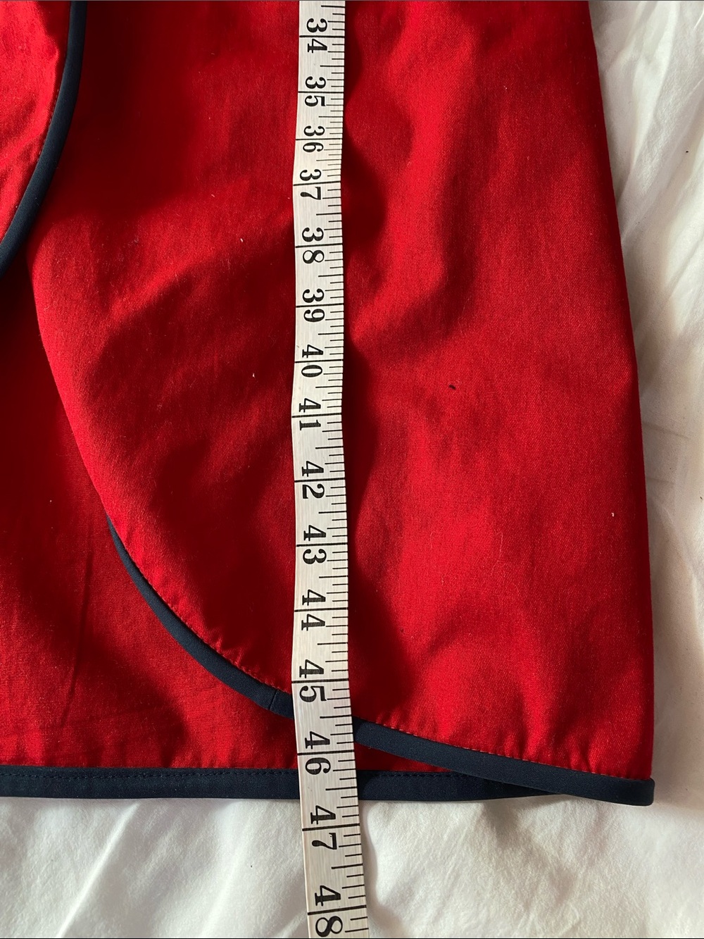 Women's Red Wrap Trench Coat with Contrast Edge and Tie Belt - Picture 12 of 12